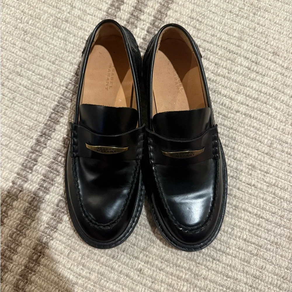 Isabel Marant Black Leather Loafers - Picture 3 of 4